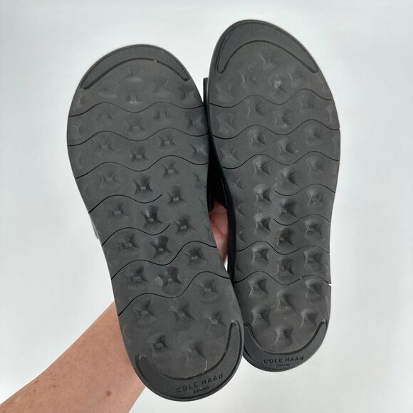 Cole Haan Womens Black Leather Zerogrand Global Slide Cushioned Beach 8 Sandals - Picture 7 of 7